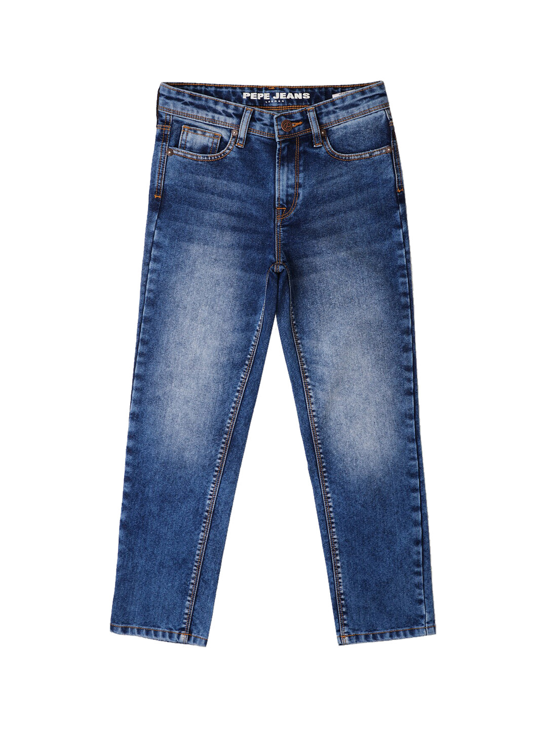

Pepe Jeans Boys Relaxed Fit Mid-Rise Heavy Fade Stretchable Jeans, Blue