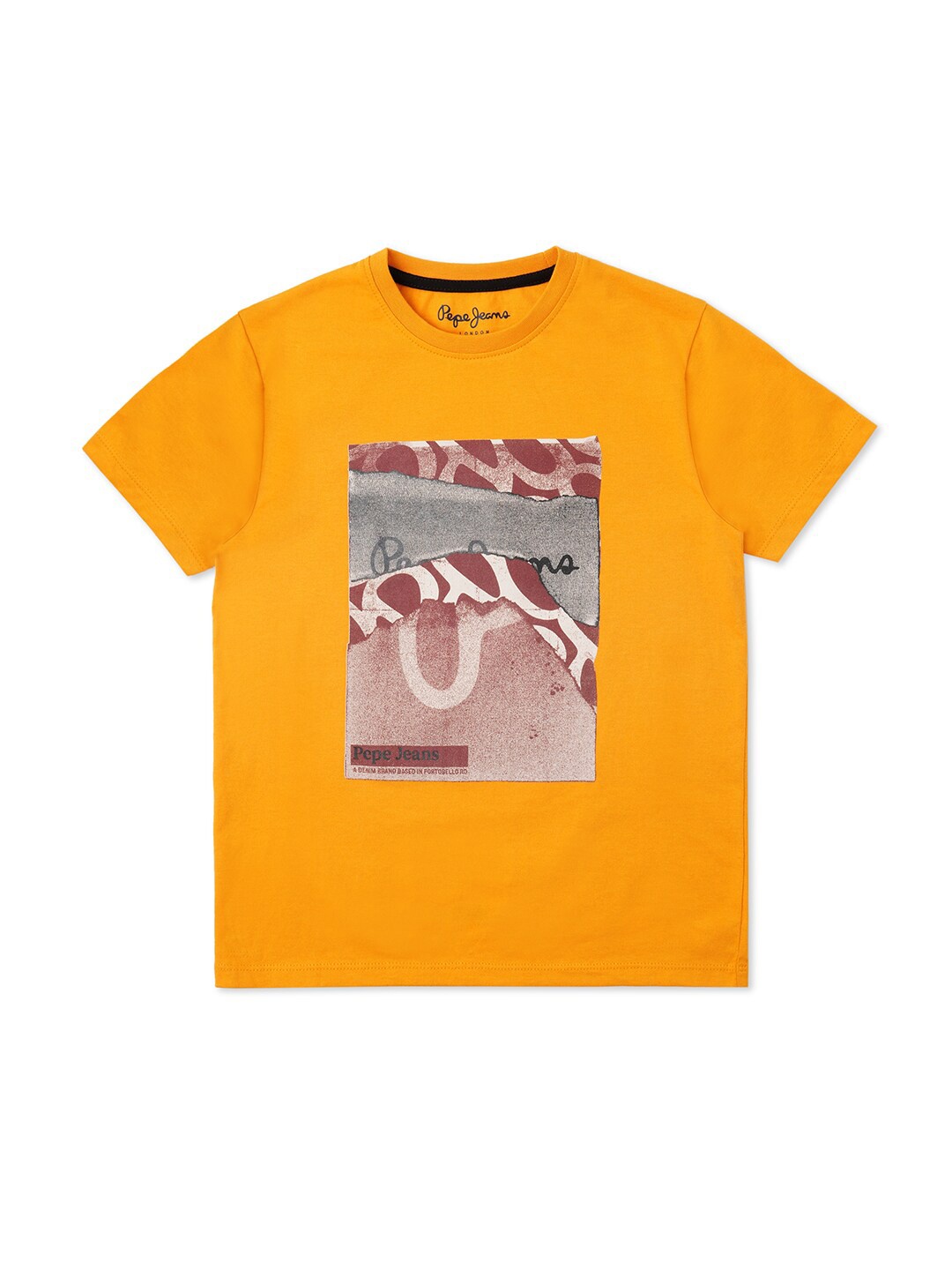 

Pepe Jeans Boys Graphic Printed Pure Cotton T-shirt, Yellow