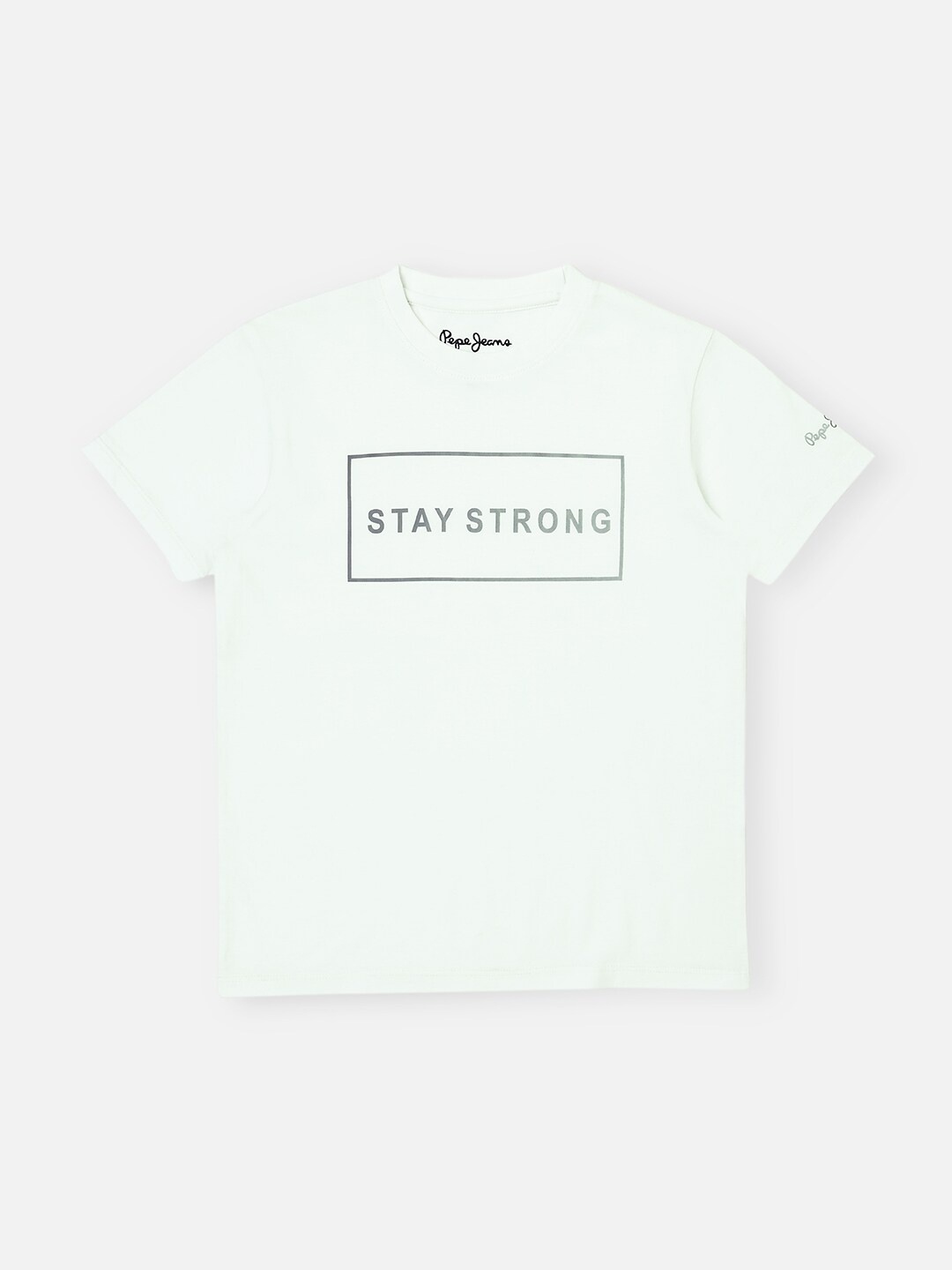 Pepe Jeans Boys Typography Printed Pure Cotton T-shirt, White