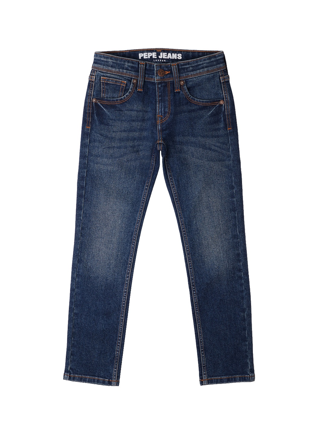 

Pepe Jeans Boys Slim Fit Mid-Rise Light Fade Stretchable Clean Look Jeans, Blue