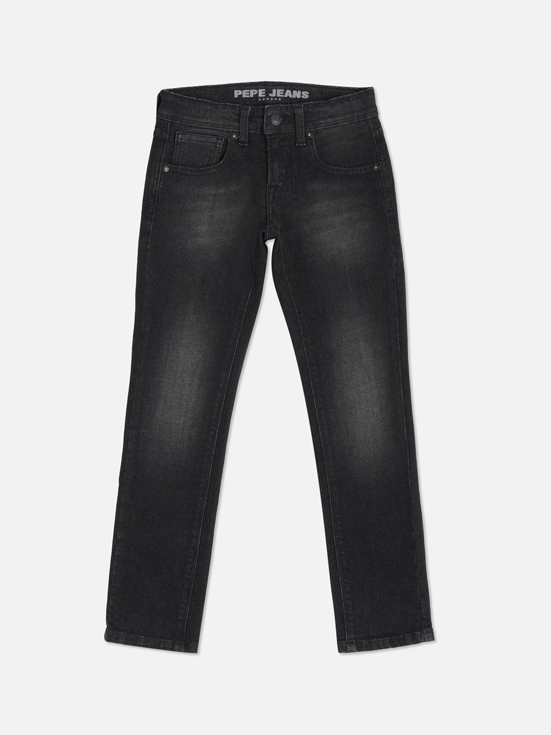 

Pepe Jeans Boys Mid Rise Slim Fit Clean Look Light Fade Stretchable Jeans, Grey