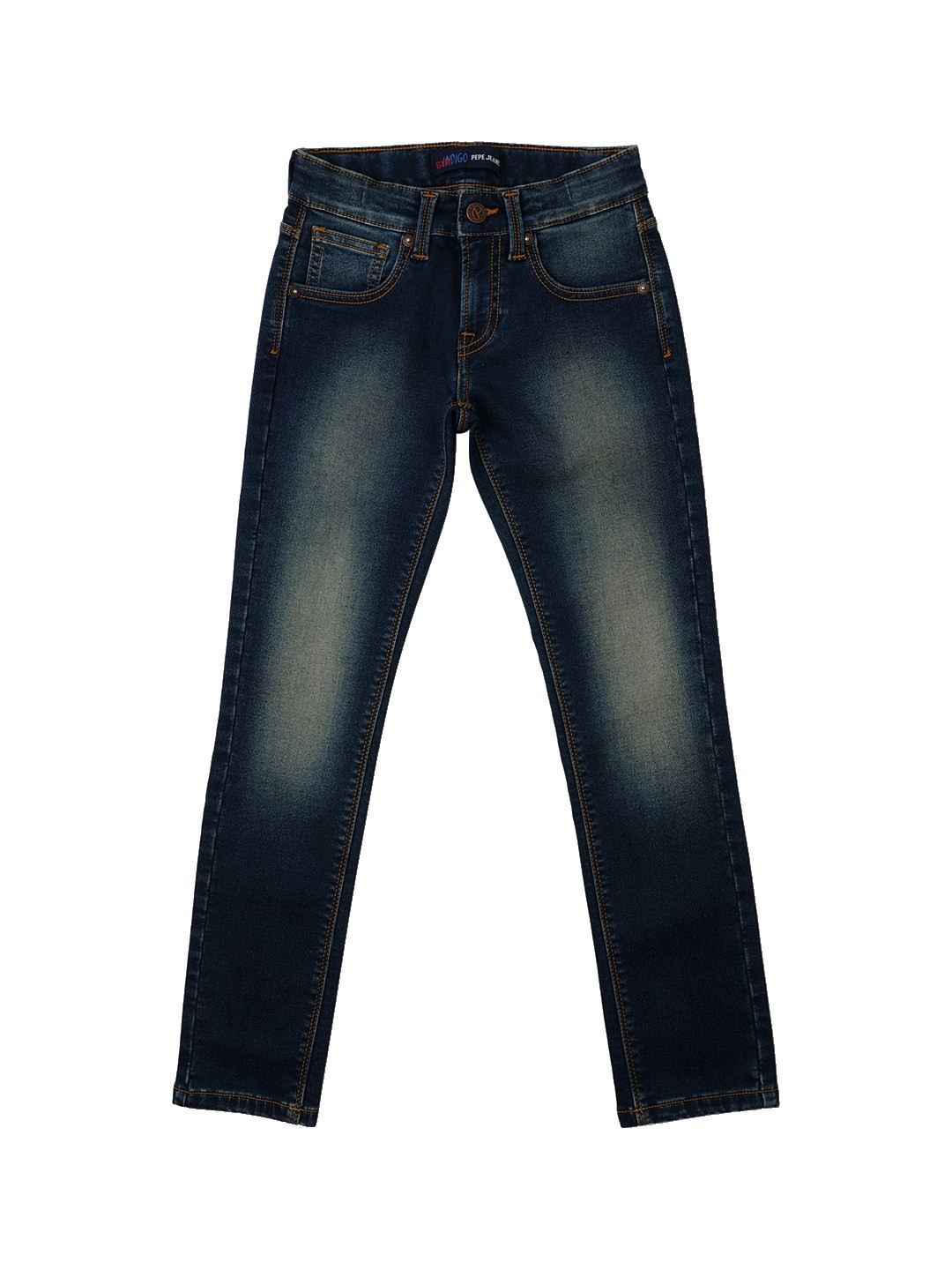 

Pepe Jeans Boys Mid Rise Slim Fit Clean Look Heavy Fade Stretchable Cotton Jeans, Blue