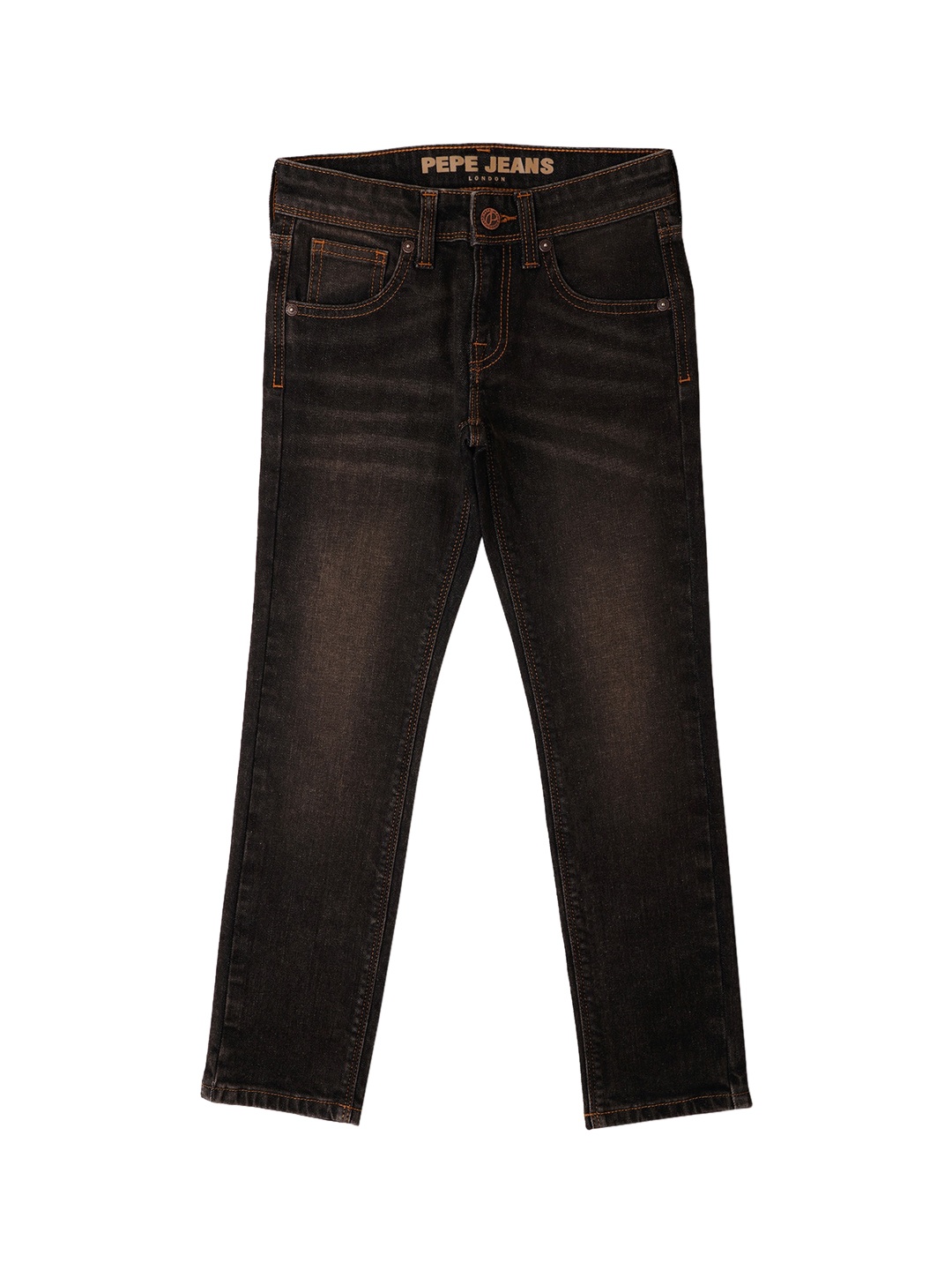 

Pepe Jeans Boys Slim Fit Light Fade Stretchable Clean Look Jeans, Black