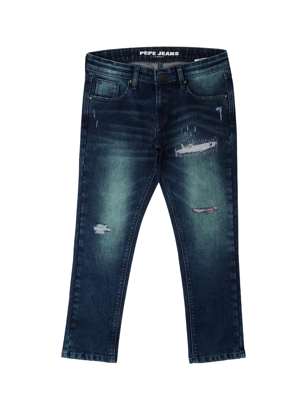 

Pepe Jeans Boys Mildly Distressed Stretchable Heavy Fade Jeans, Blue