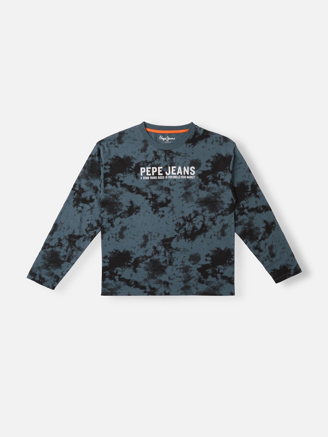 Pepe Jeans Boys Abstract Printed Pure Cotton Oversized T-Shirt, Teal