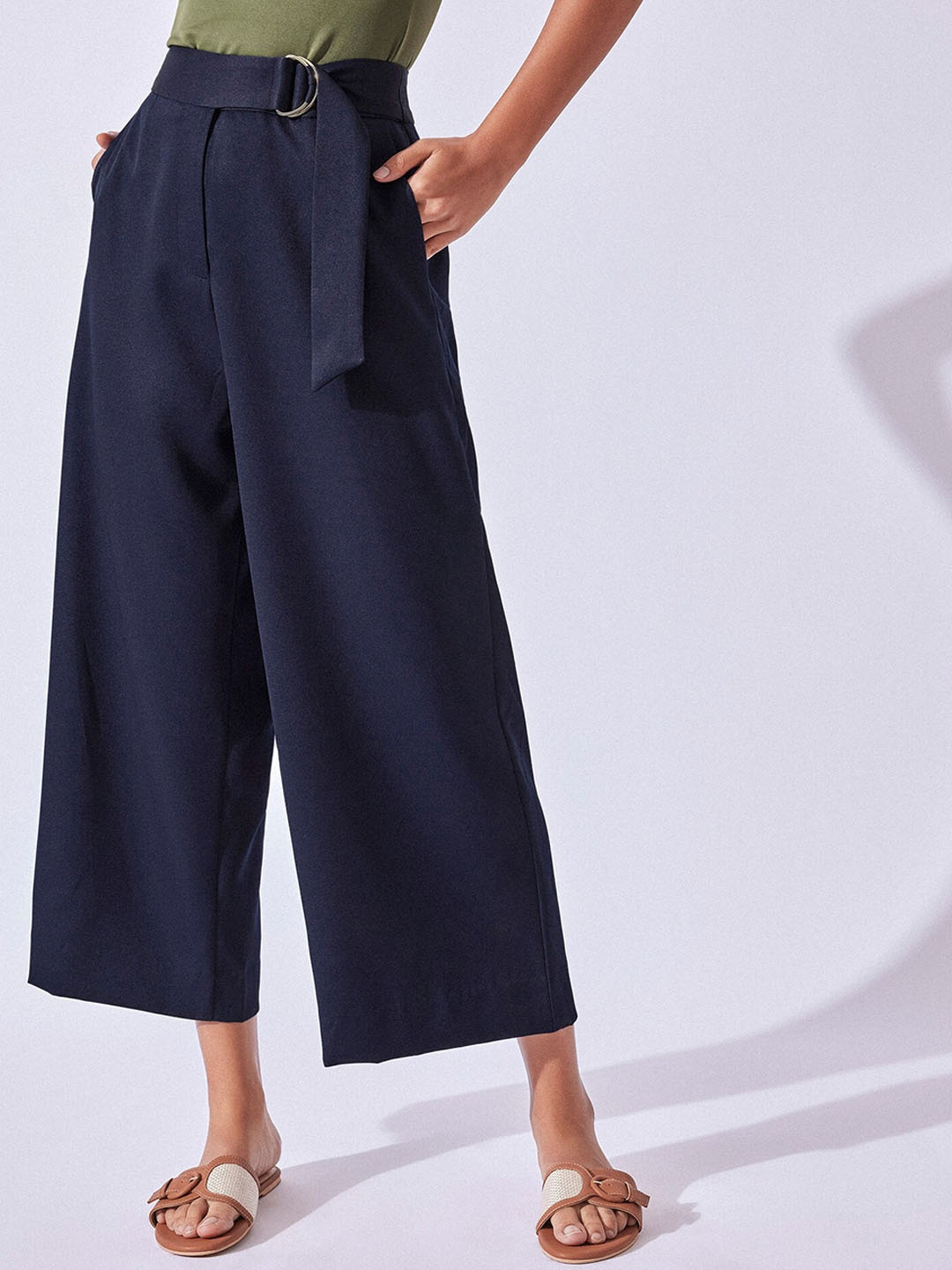 

The Label Life Women Flared High-Rise Culottes, Blue