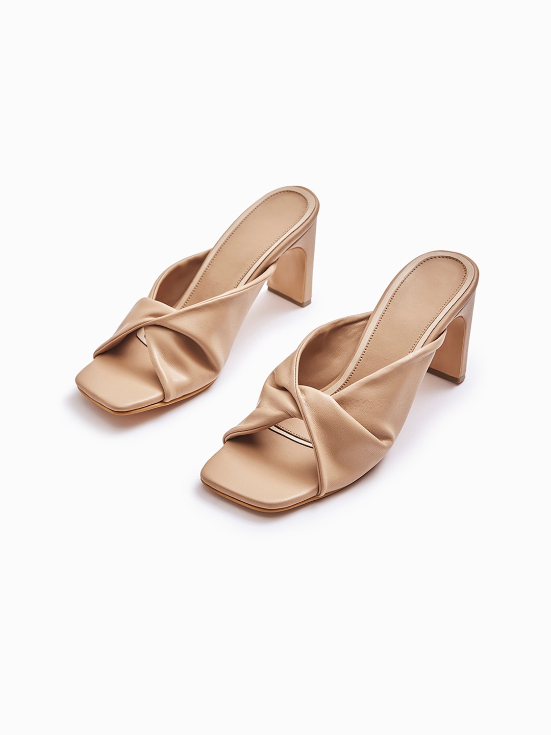 

The Label Life Twisted Strap Block Heels, Beige