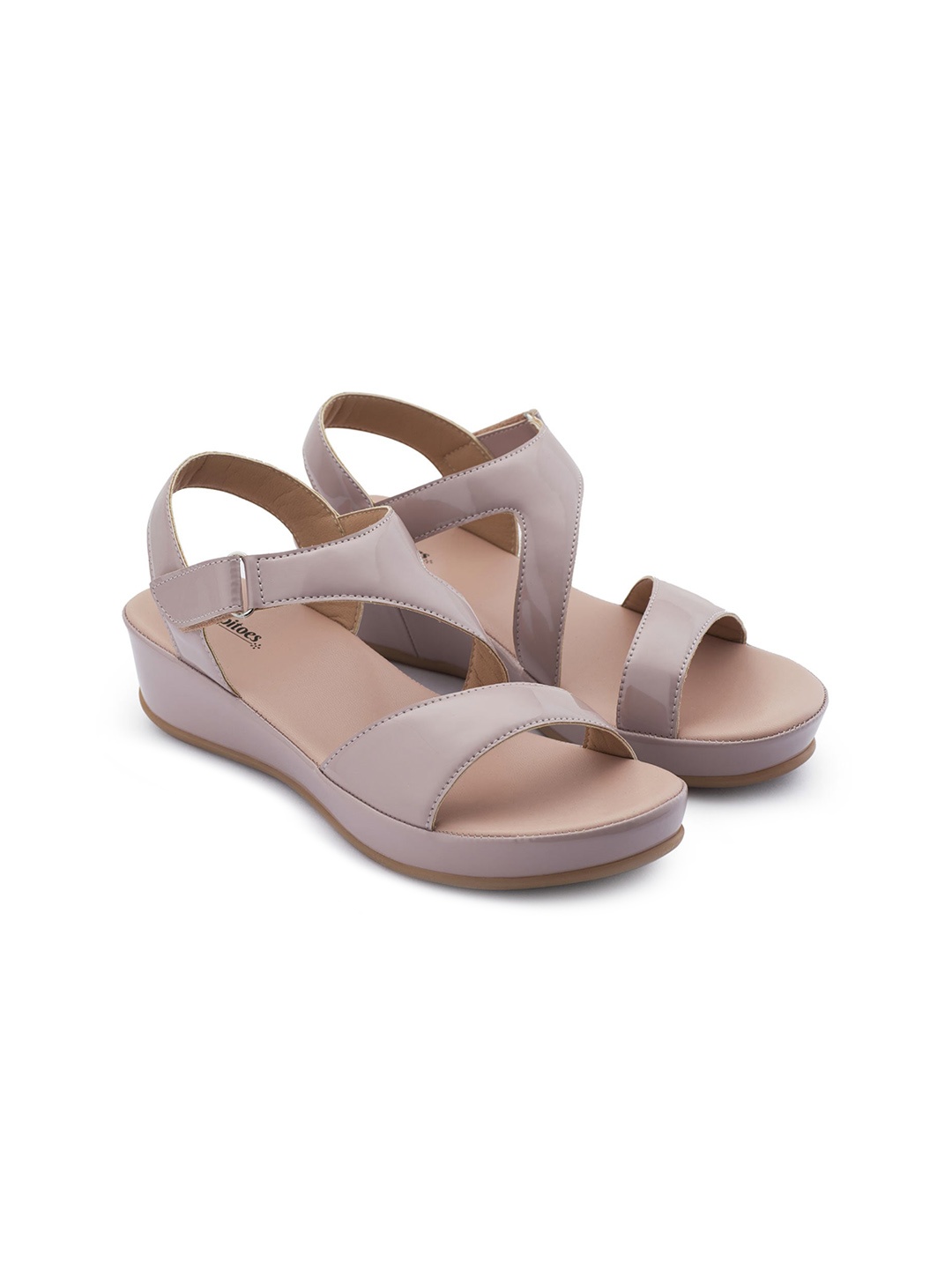 

PEPITOES Comfort Open Toe Wedges With Velcro Closure, Lavender