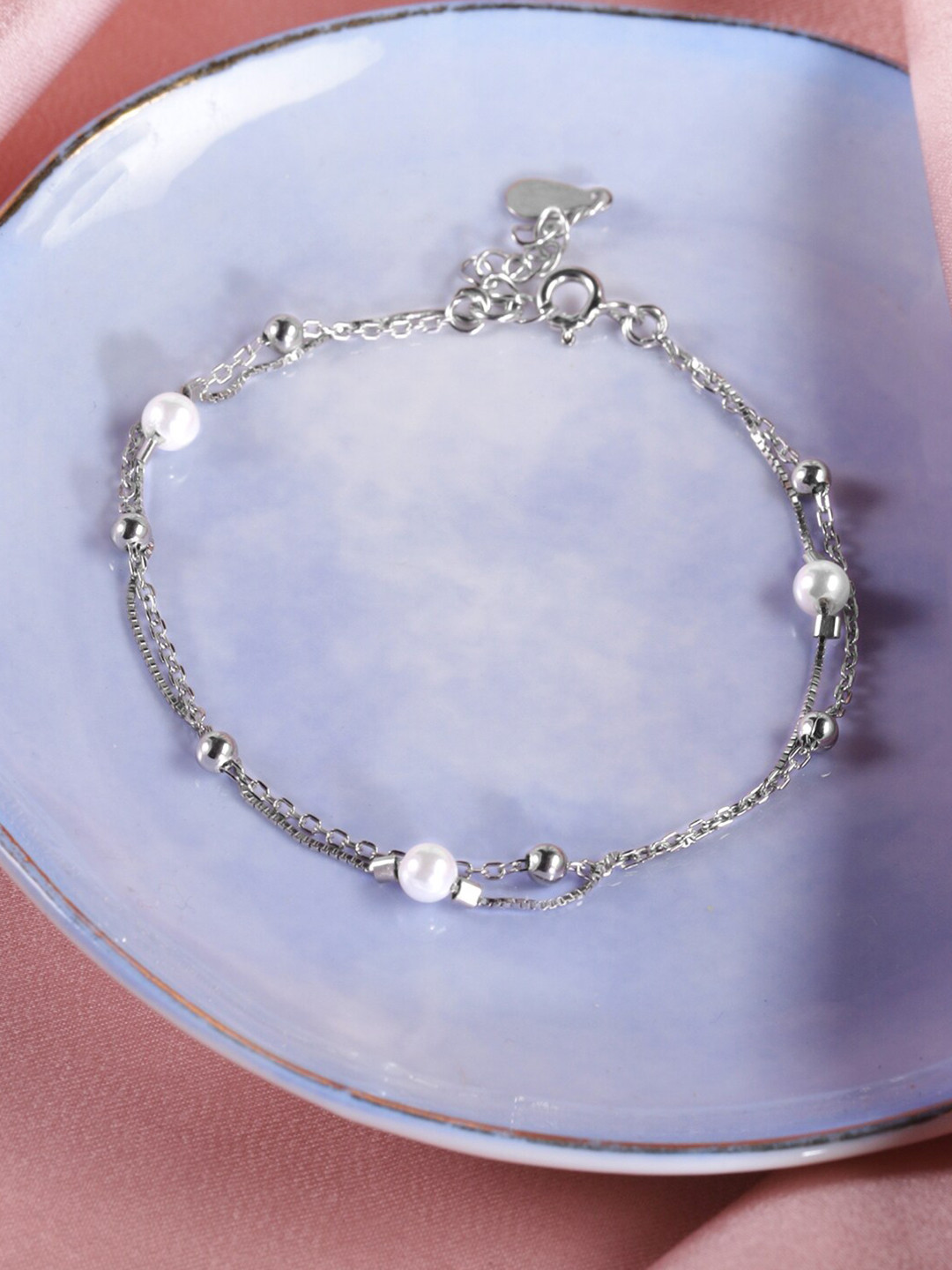 

Rubans Silver 925 Sterling Silver Rhodium-Plated Link Bracelet