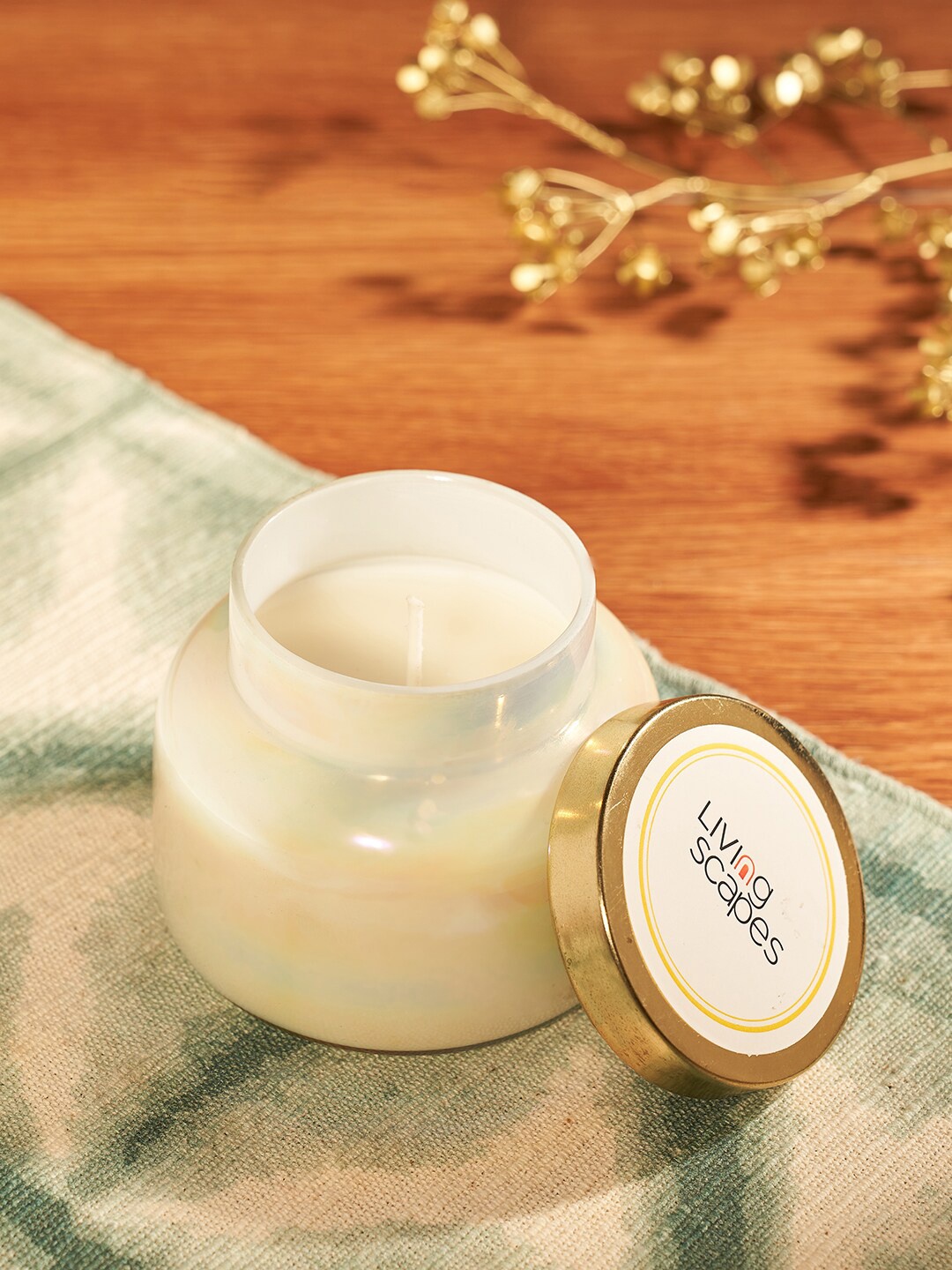 

Living scapes by Pantaloons Ivory-White Candle With Jar, Off white