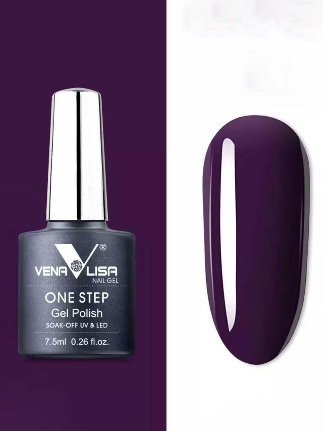

VENALISA One Step High-Gloss Soak-Off UV & LED Gel Nail Polish 7.5ml - Shade 975, Purple
