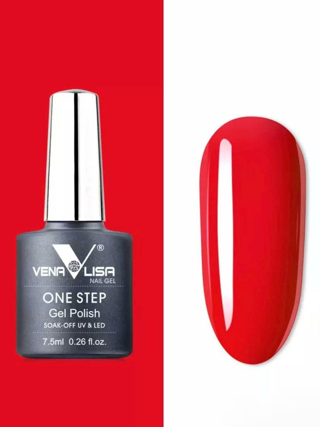 

VENALISA One Step High-Gloss Soak-Off UV & LED Gel Nail Polish 7.5ml - Shade 984, Red