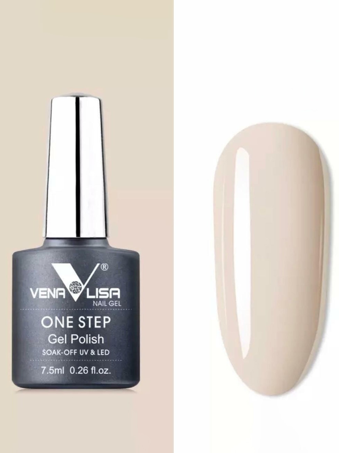 

VENALISA One Step High-Gloss Soak-Off UV & LED Gel Nail Polish 7.5ml - Shade 972, Off white