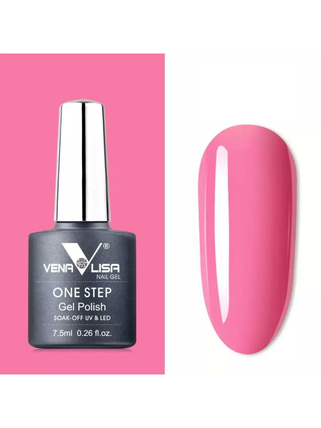 

VENALISA One Step High-Gloss Soak-Off UV & LED Gel Nail Polish 7.5ml - Shade 981, Pink