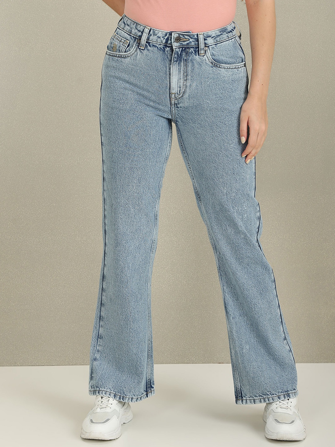 

U.S. Polo Assn. Women Bootcut Heavy Fade Clean Look Cotton Jeans, Blue