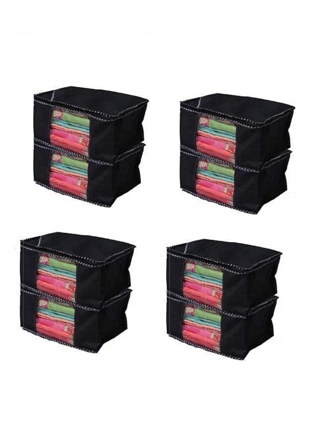 

Fashion Bizz Black 8 Pieces Durable Drawer Organisers