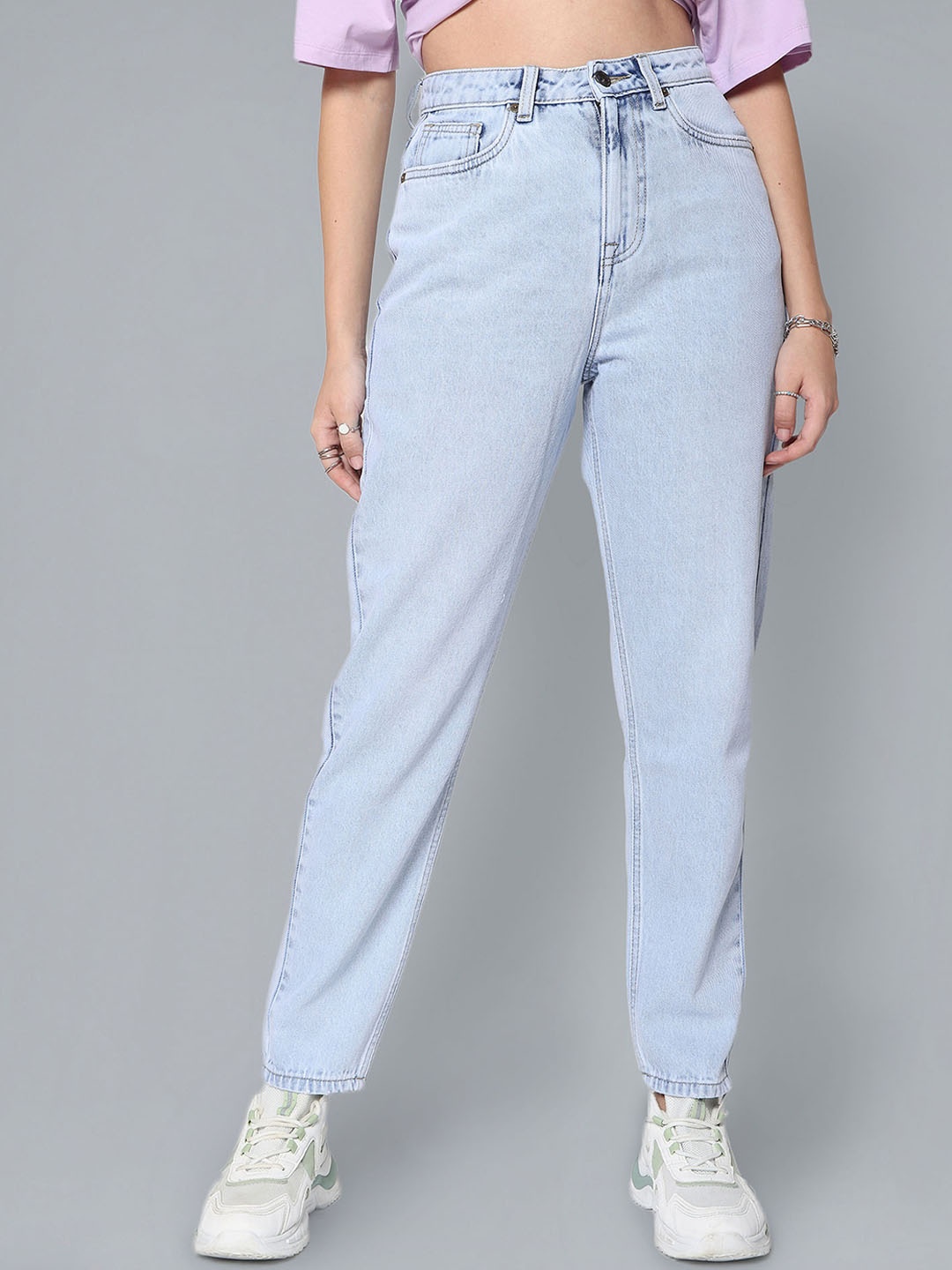 

Flying Machine Women High-Rise Clean Look Heavy Fade Jeans, Blue