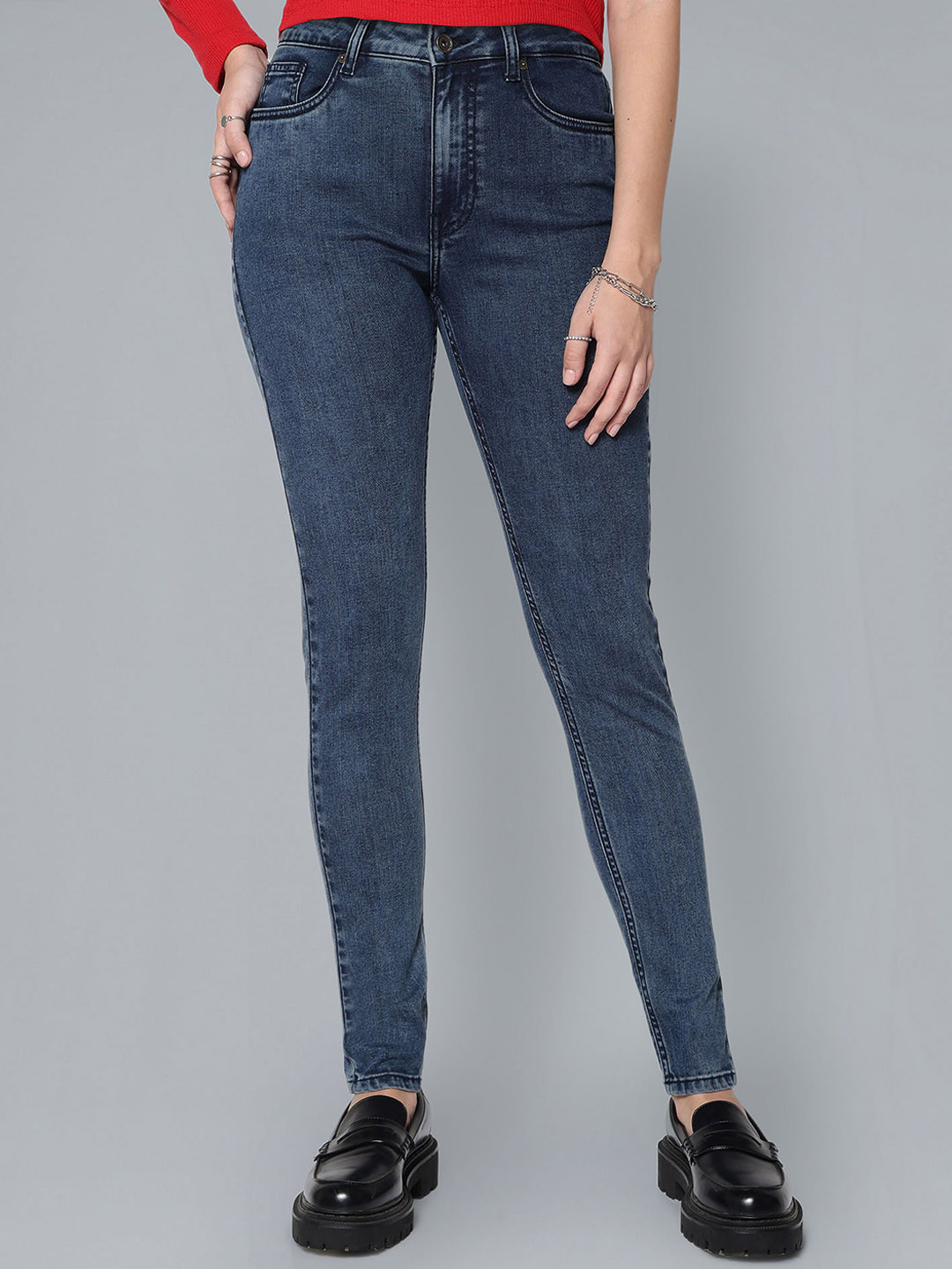 

Flying Machine Women Super Skinny Fit High-Rise Stretchable Jeans, Blue
