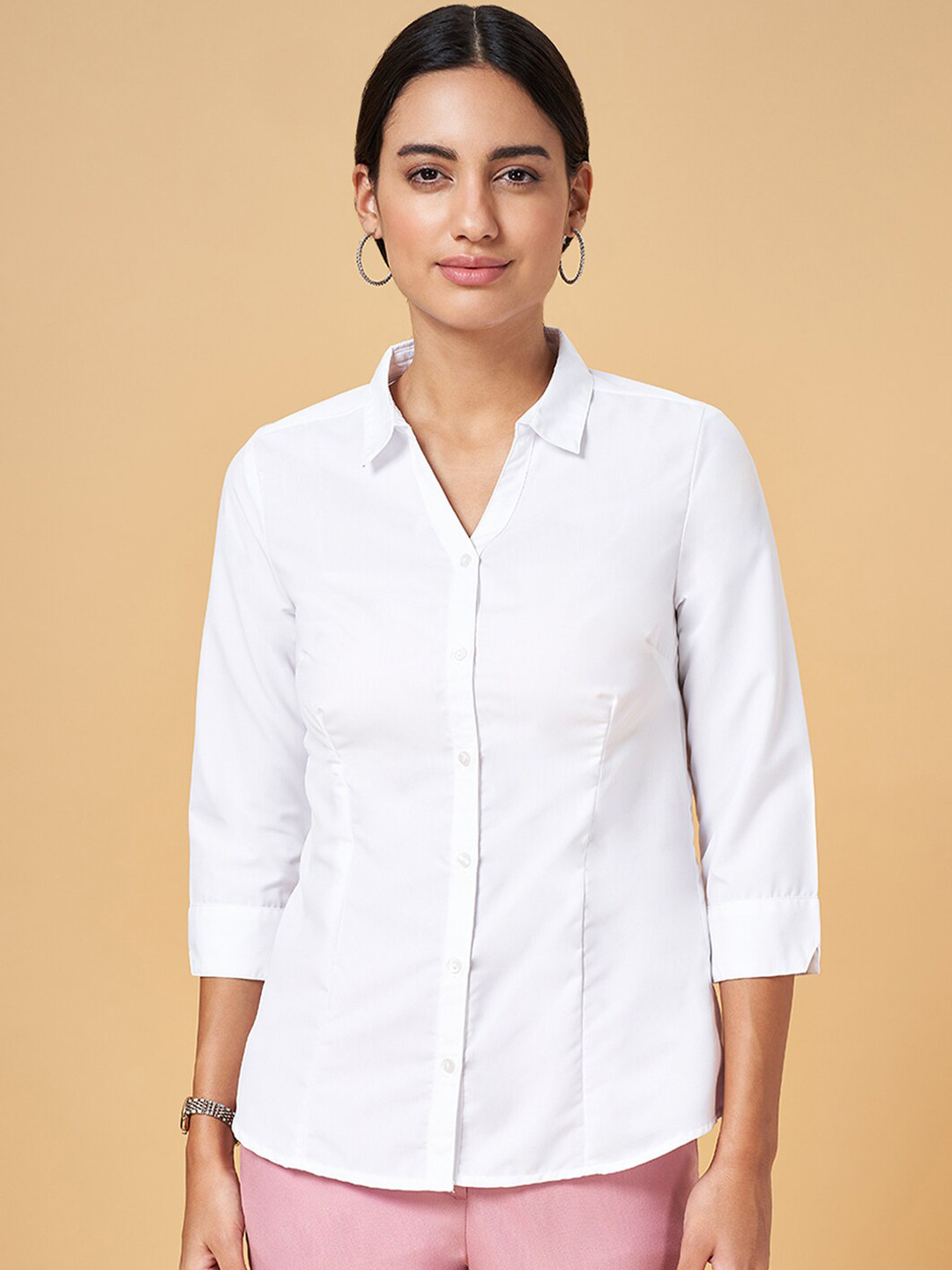 

Annabelle by Pantaloons Spread Collar Formal Shirt, White