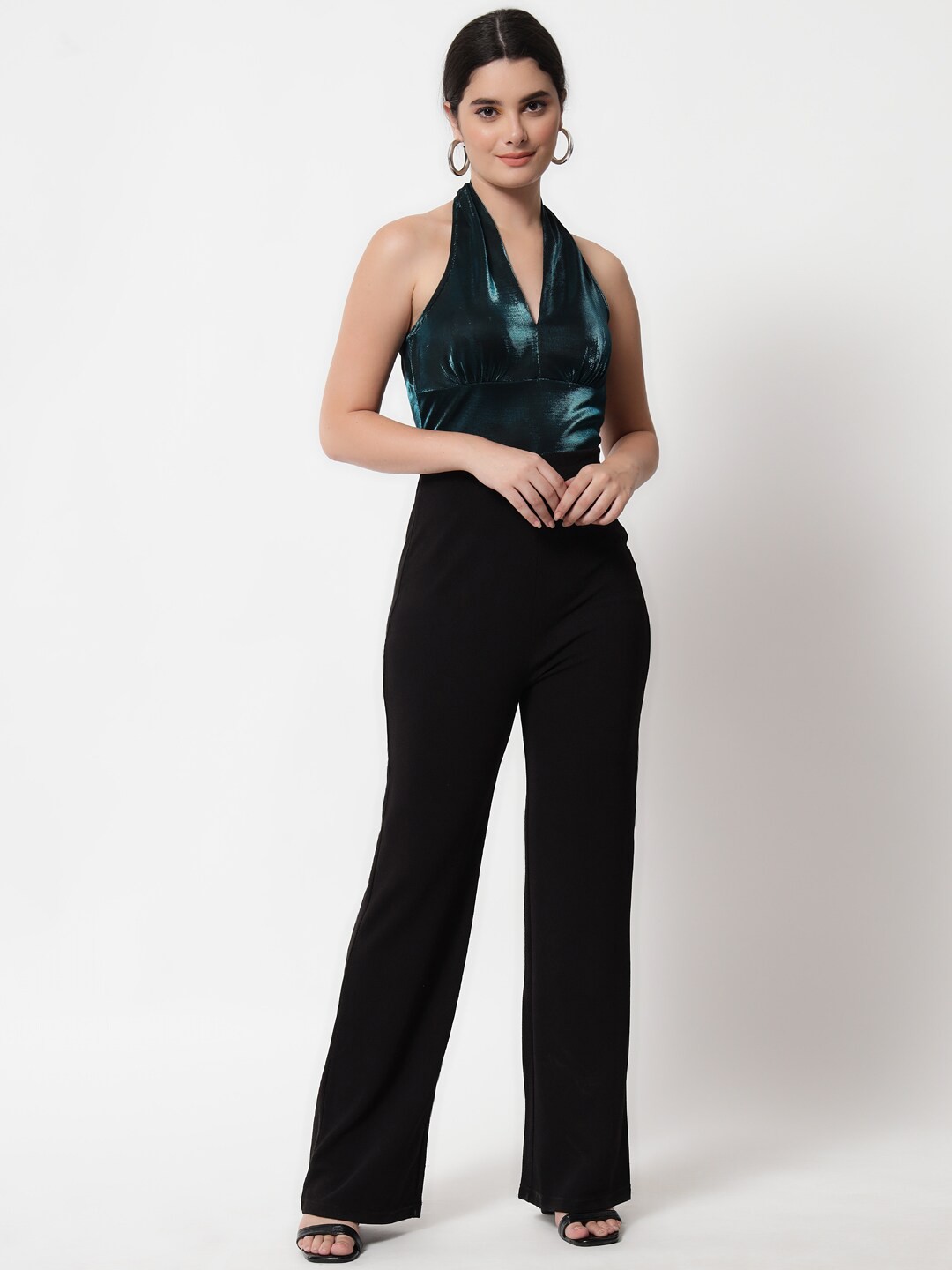 

Chemistry Halter Neck Sleeveless Basic Jumpsuit, Blue
