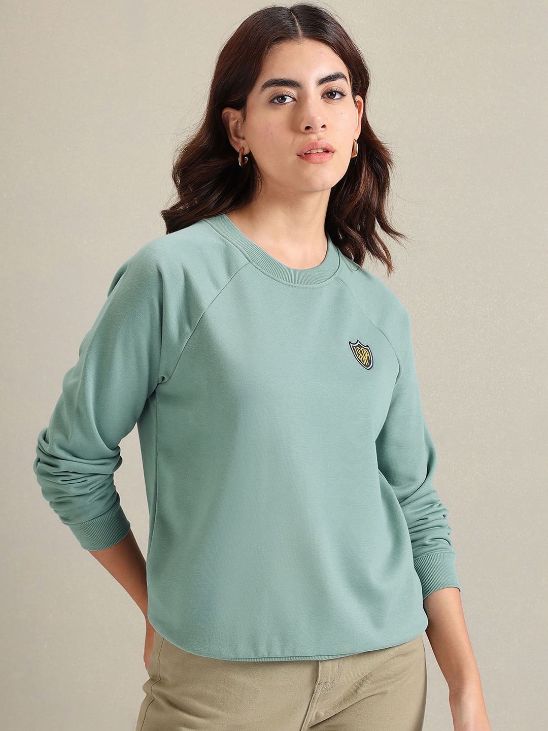 

U.S. Polo Assn. Women Round Neck Ribbed Pullover, Blue