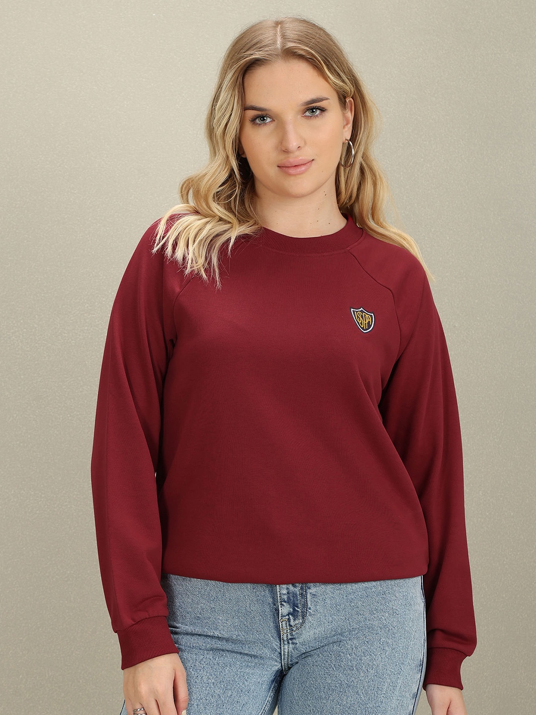 

U.S. Polo Assn. Women Raglan Sleeeves Sweatshirt, Maroon