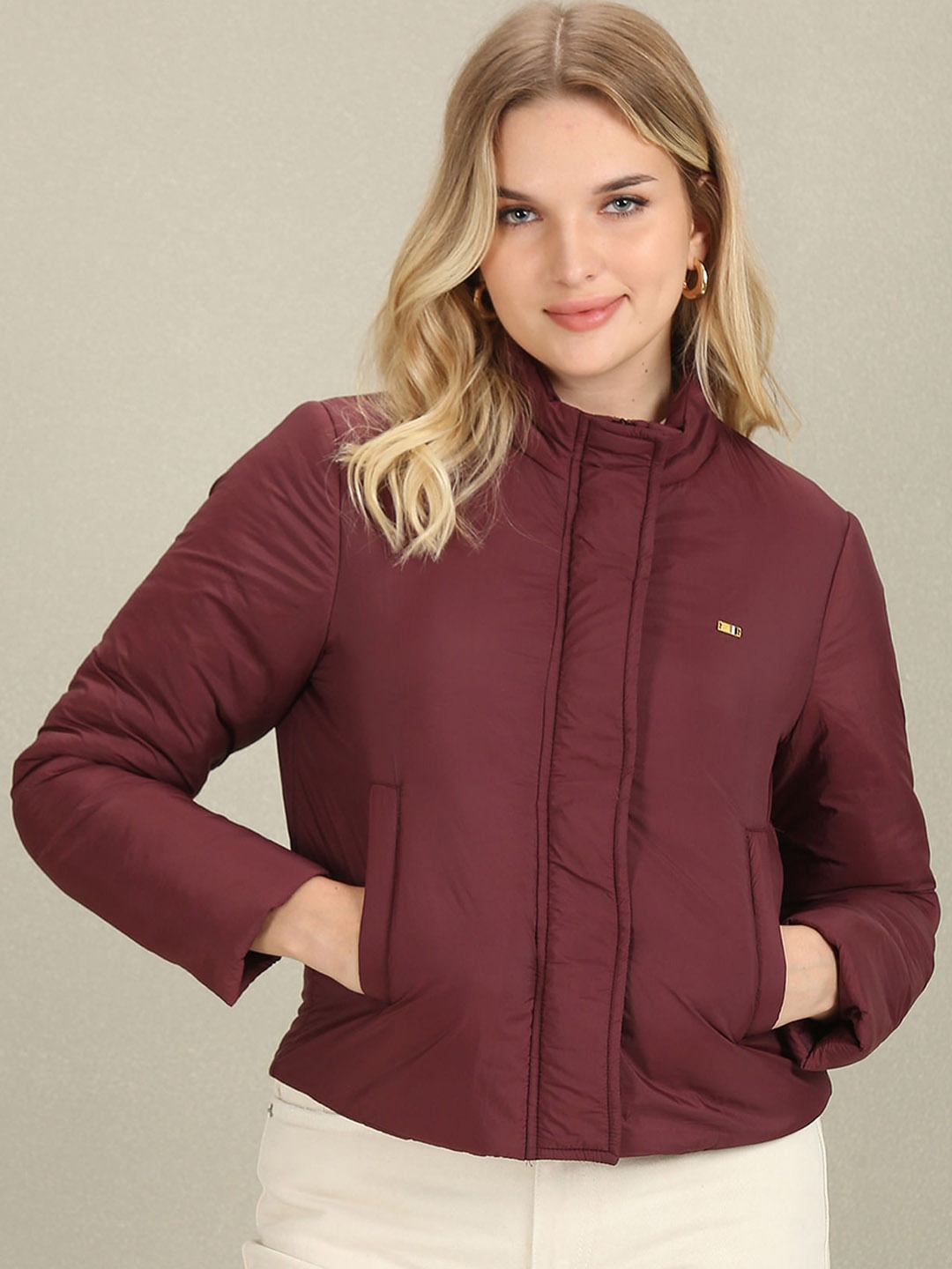 

U.S. Polo Assn. Women Stand Collar Padded Jacket, Maroon