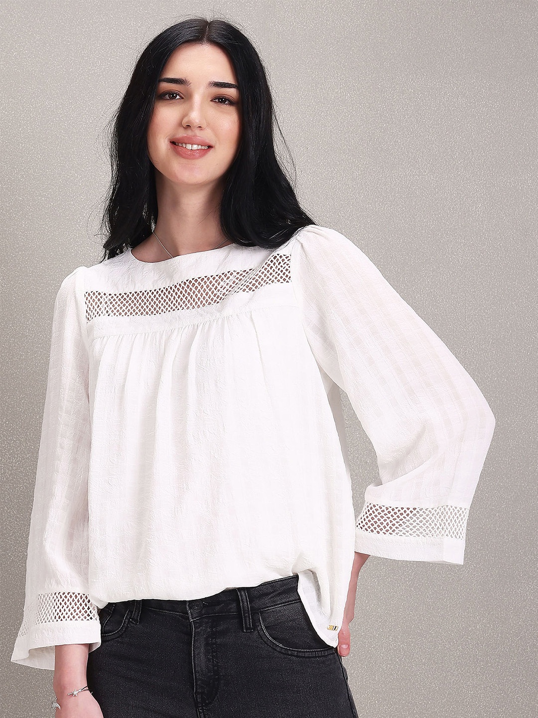 

U.S. Polo Assn. Women Long Sleeves Regular Top, White