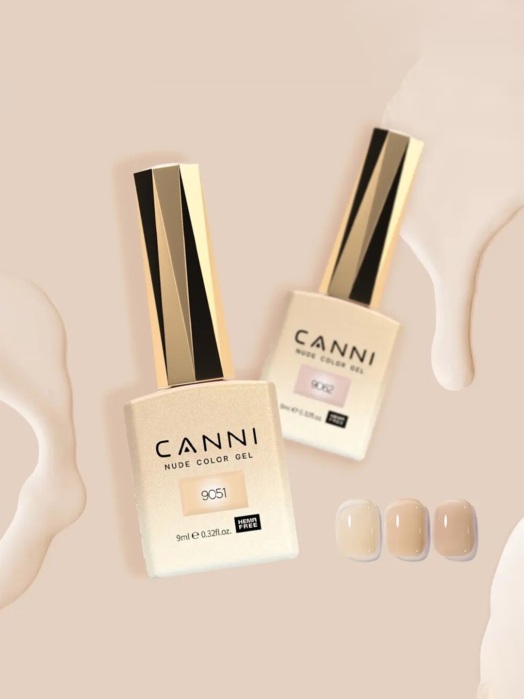CANNI Nude Color Gel Soak Off Nail Polish - 9ml - 9059, Multi