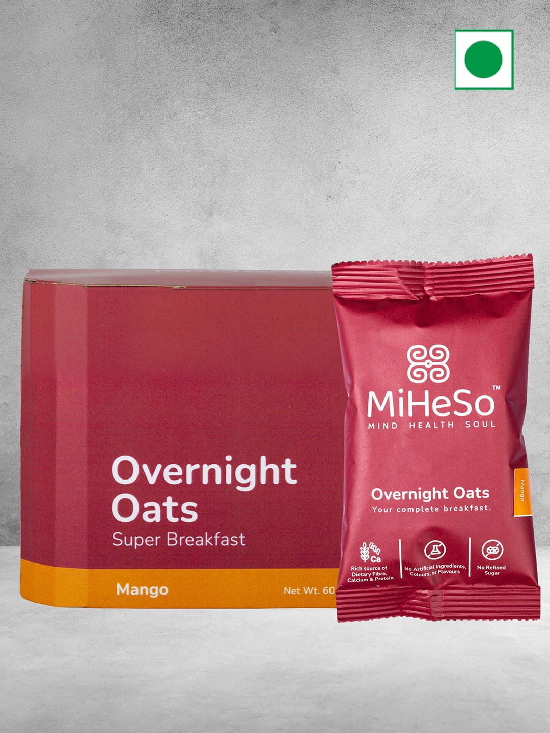 

MiHeSo Overnight Oats - Mango - 420gm, Yellow