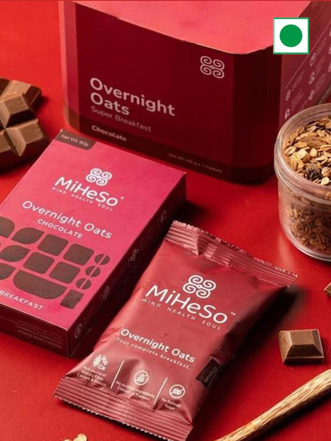 

MiHeSo Overnight Oats Chocolate- 420gm, Brown