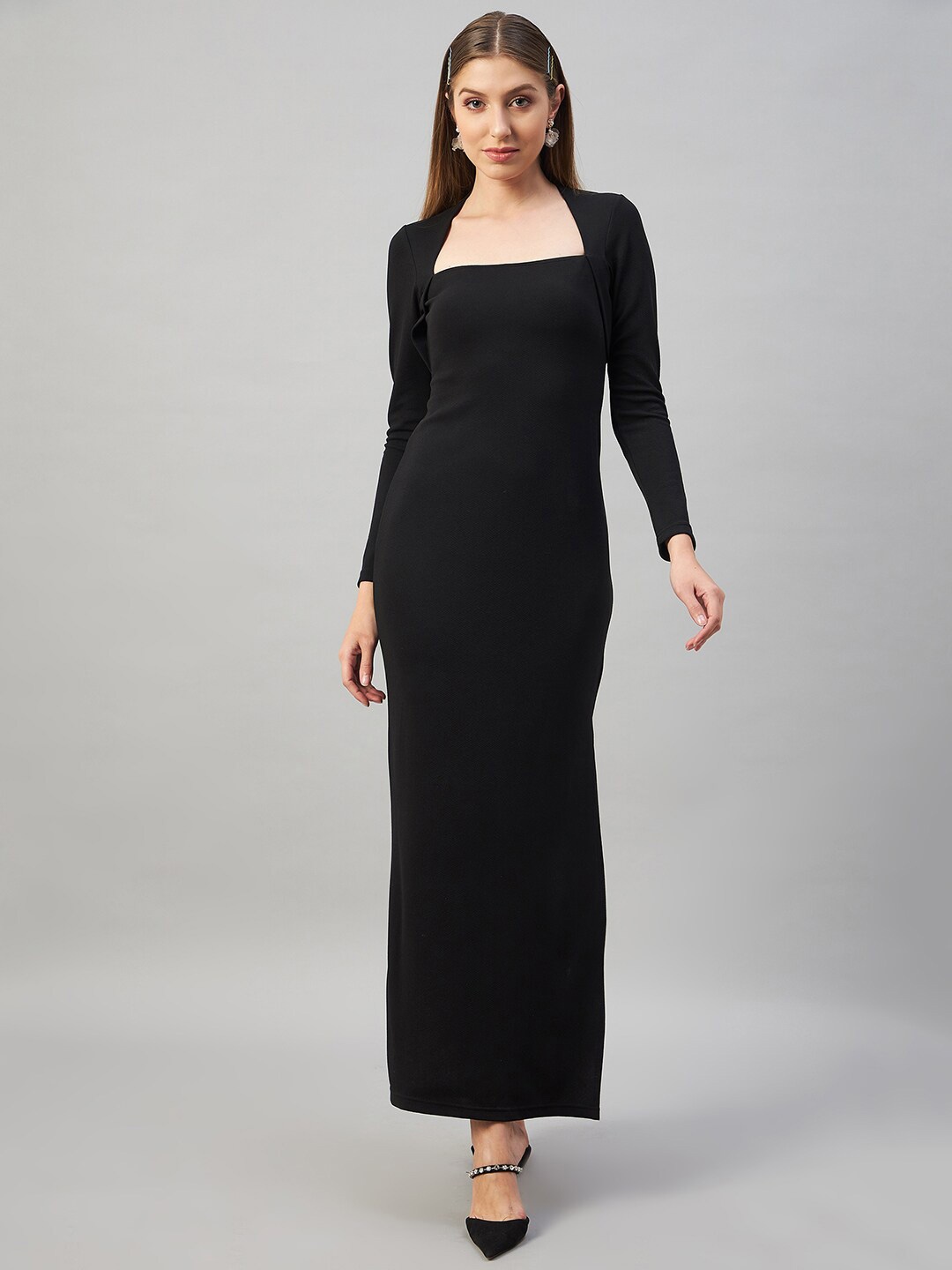

Chemistry Square Neck Maxi Dress, Black