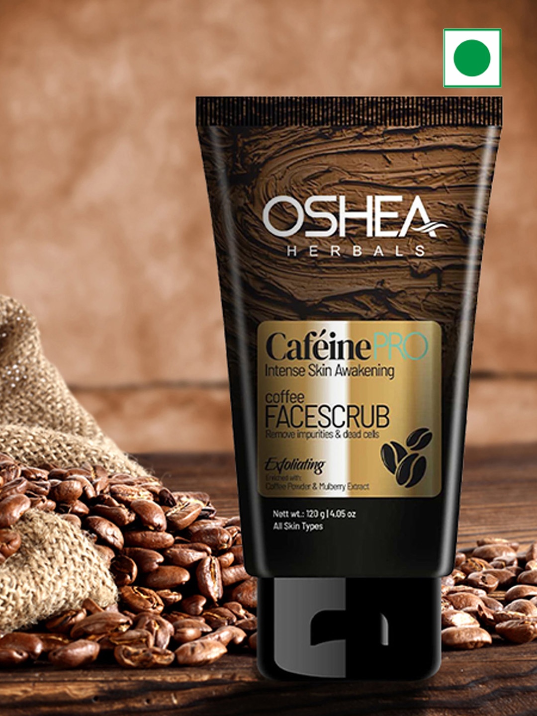 

Oshea Herbals Cafeine Pro Coffee Face Scrub with Mulberry Extract - 120 g, Brown