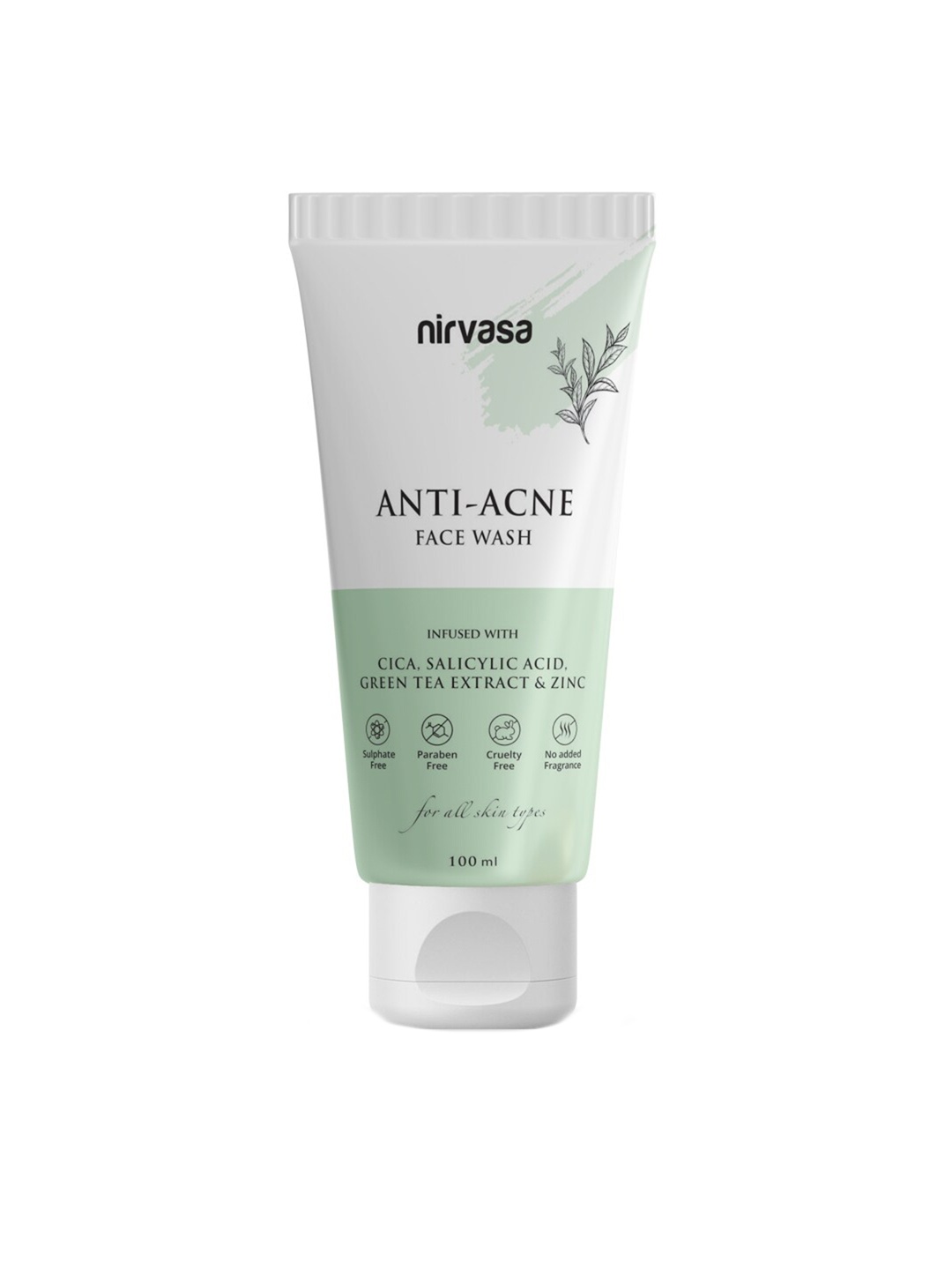 

Nirvasa Anti-Acne Face Wash with Cica & Salicylic Acid - 100 ml, White