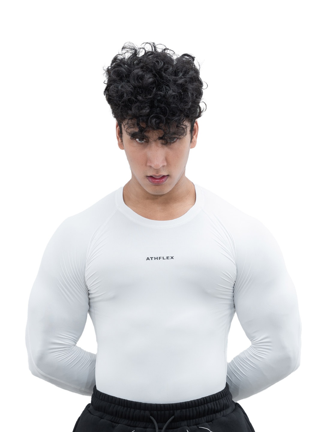 

Athflex Men Premium Ace Compression Muscle Fit Gym T-Shirt, White