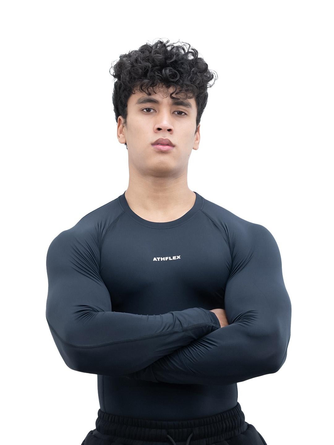 

Athflex Men Full Sleeve Ace Compression Gym wear T-Shirt, Black