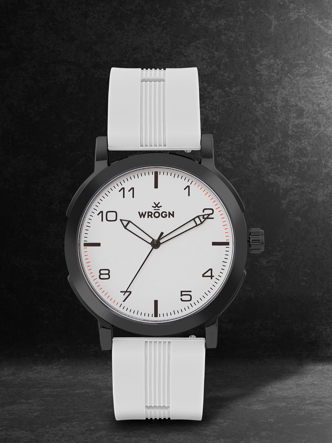 

WROGN Men Printed Dial & Leather Straps Analogue Watch WRGN_SS23_1F, White