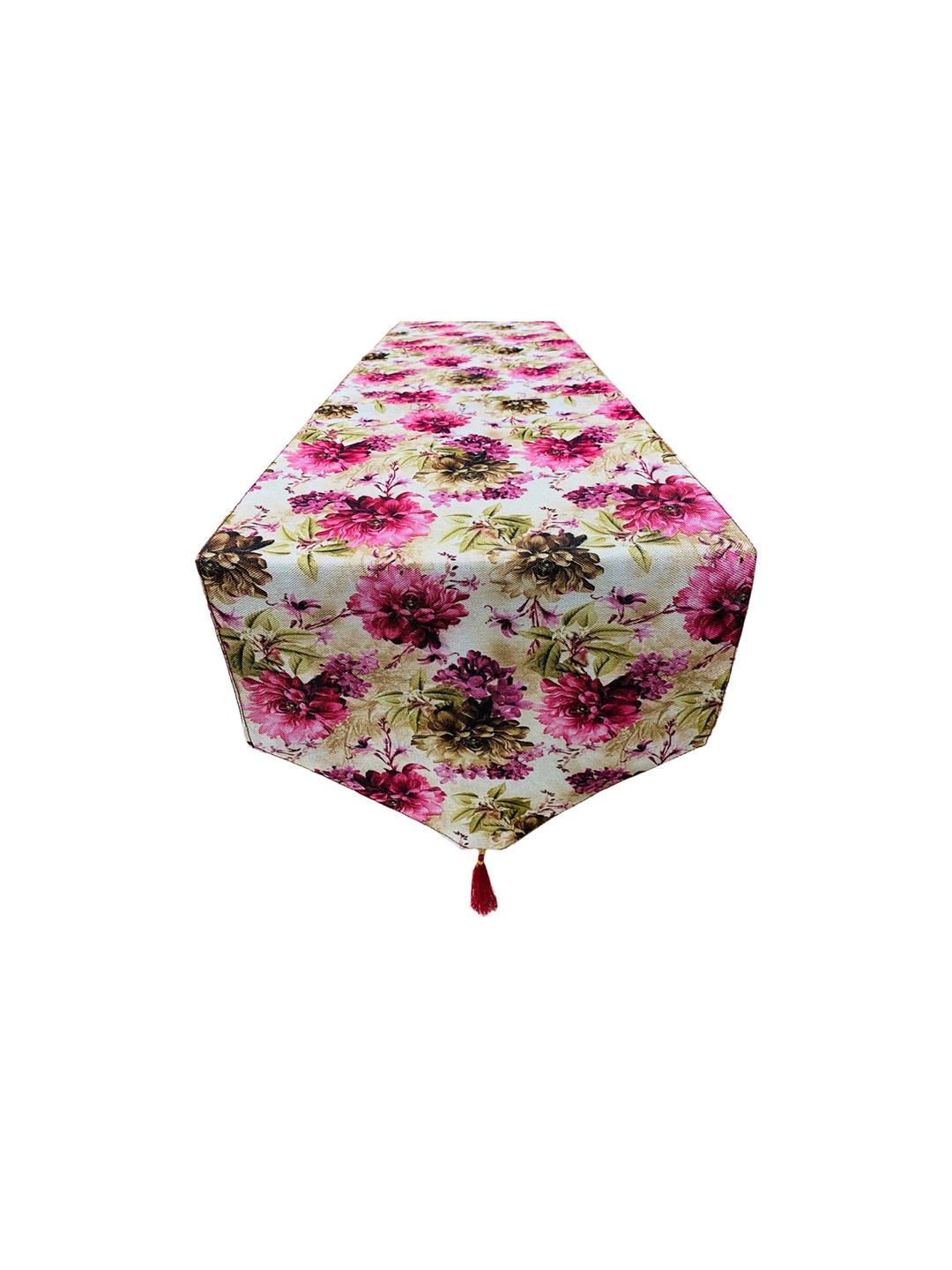 Kuber Industries Off-White & Pink Printed Table Runner