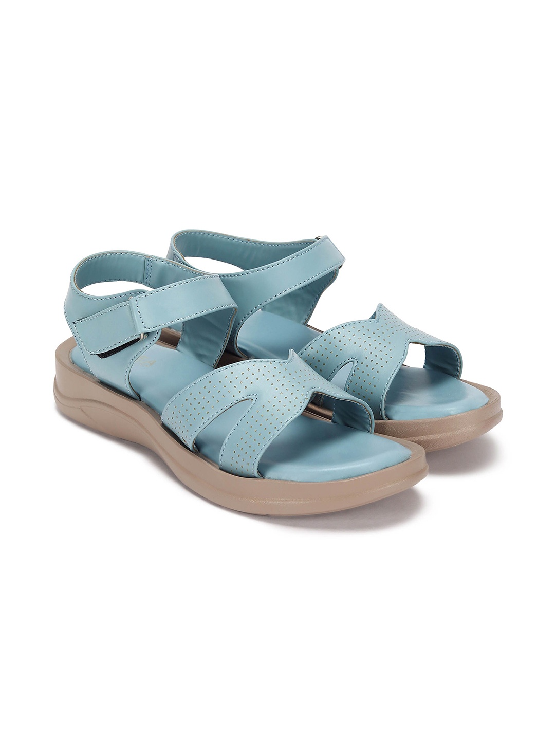 

Paragon Perforated Open Toe Flats, Blue