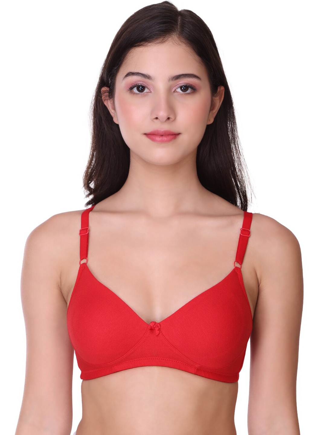 

SONA Non-Padded Non Wired Seamless T-Shirt Bra With All Day Comfort, Red