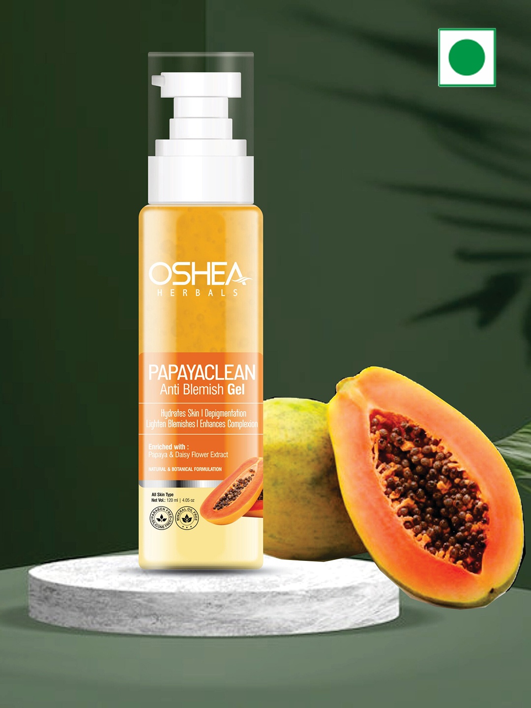 

Oshea Herbals Papaya clean Anti Blemish Face Gel 120 ml, Orange