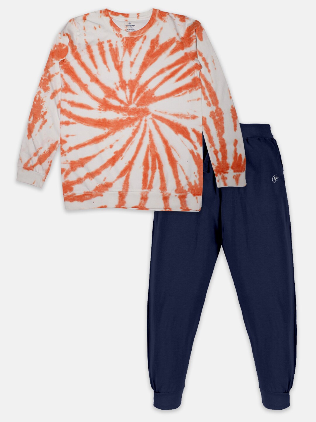 

KiddoPanti Boys Dyed T-shirt With Trousers, Orange