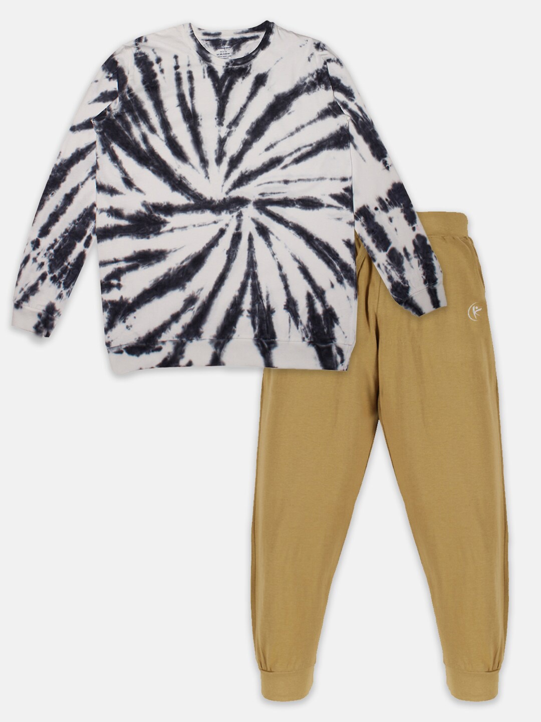 

KiddoPanti Boys Dyed T-shirt With Trousers, Black