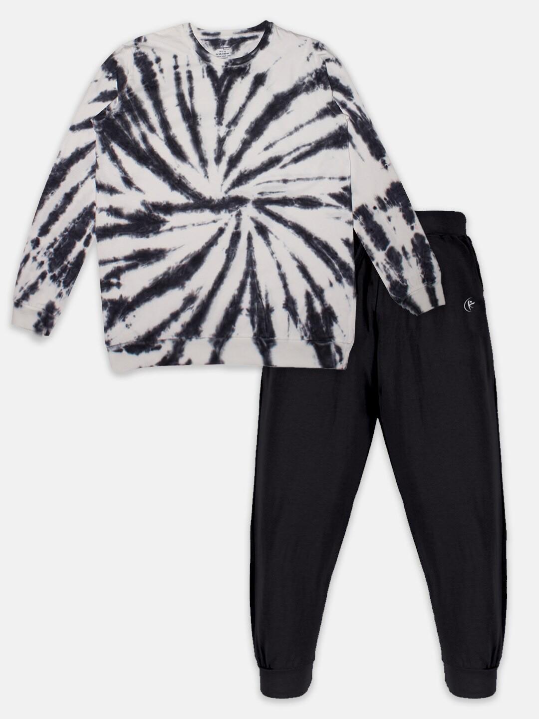 

KiddoPanti Boys Dyed T-shirt with Trousers, Black