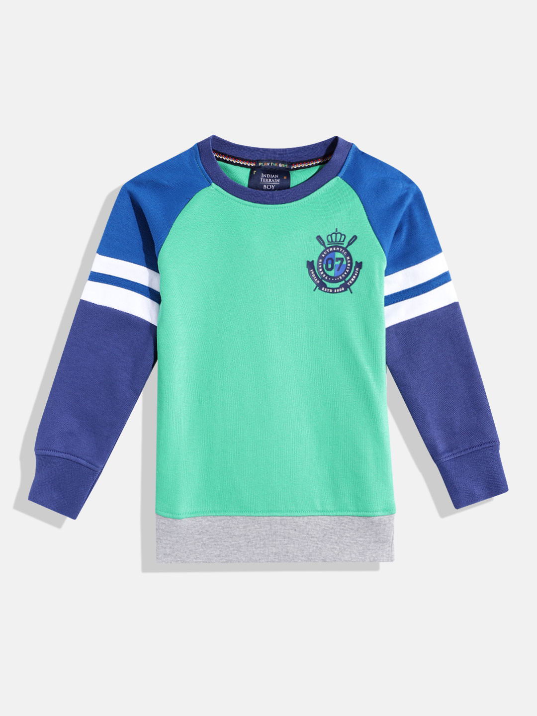 

Indian Terrain Boys Colourblocked Sweatshirt, Green