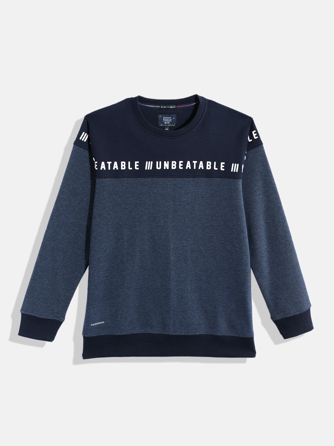 

Indian Terrain Boys Round Neck Sweatshirt, Navy blue