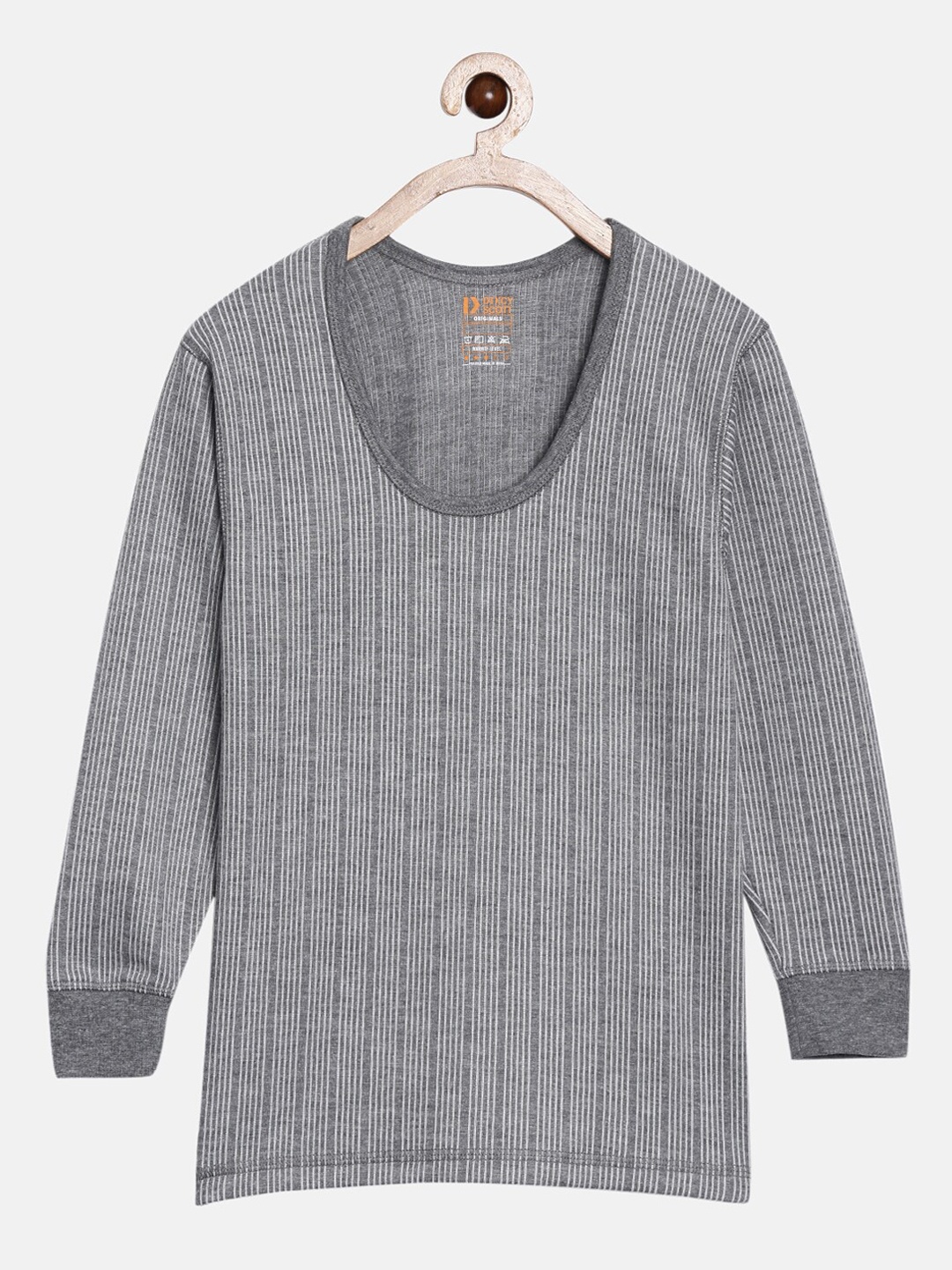 

DIXCY SCOTT Boys Striped Thermal Tops, Grey melange