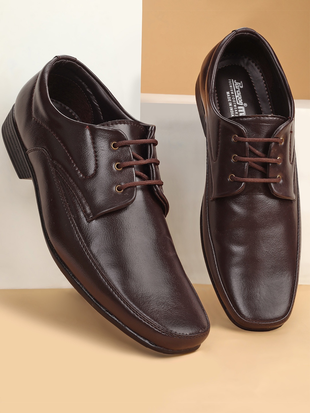 

Paragon Men Textured Anti-Skid Sole Formal Derbys, Brown