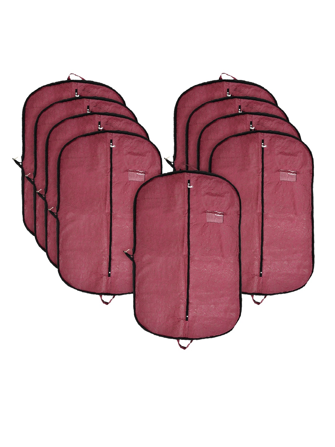 

Kuber Industries Maroon 9-Pieces Embossed Coat Covers