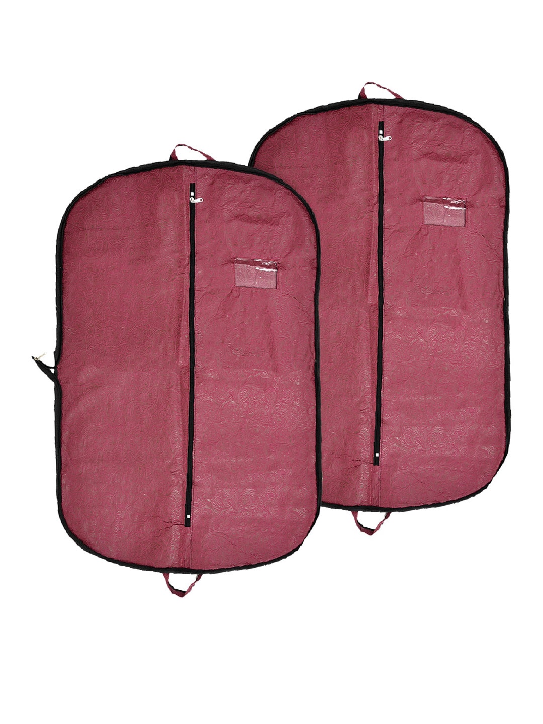 

Kuber Industries Maroon 2 Pieces Embossed Coat Covers